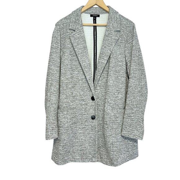 Torrid Boyfriend Trench Long Line Blazer Size 2X Gray Textured Knit Jacket - Picture 1 of 13